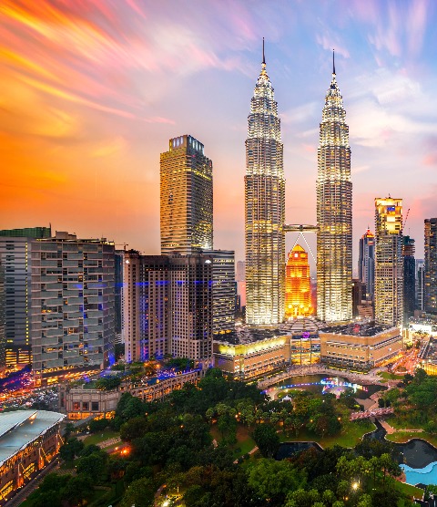 Skyscrapers and Twin Towers in Kuala Lumpur.