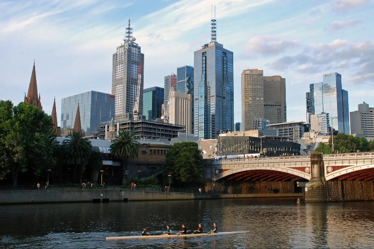 Skyline from Southbank Melbourne