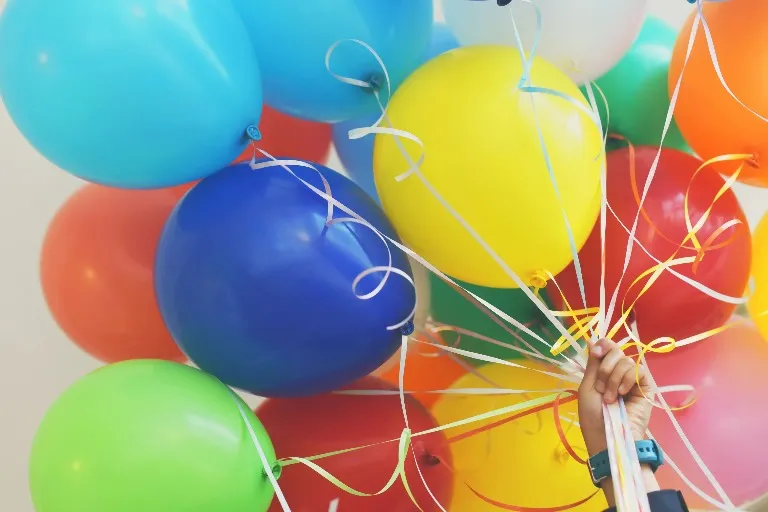 Colourful balloons.