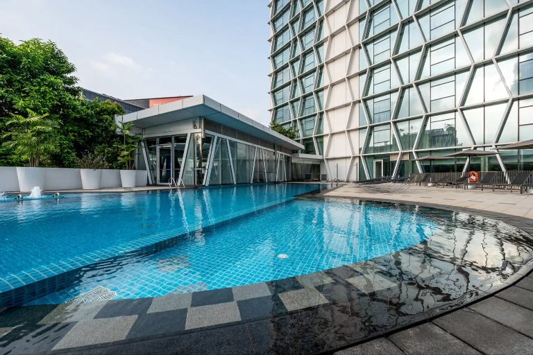 Outdoor pool at the Dorsett Changi City Singapore.