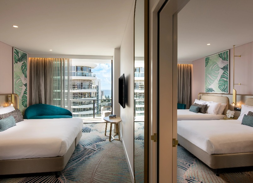 Two bedrooms at Dorsett Gold Coast Connecting Rooms