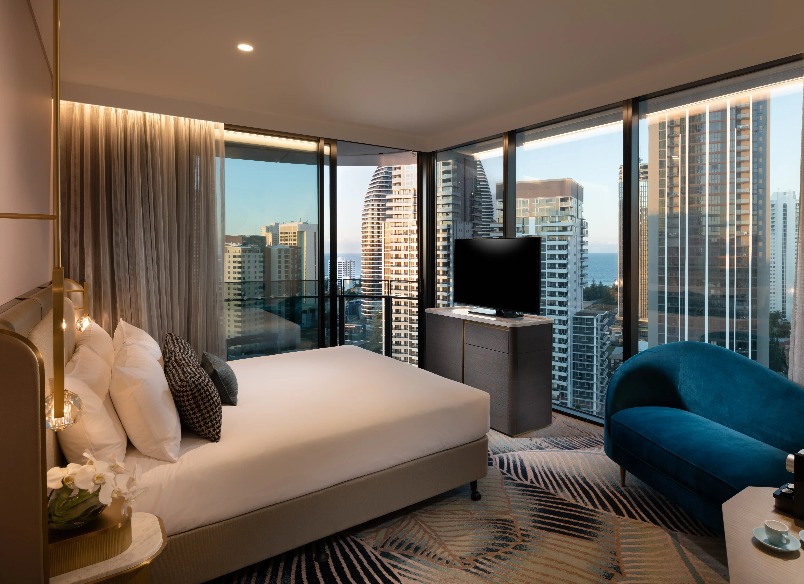 A twin bed at Dorsett Gold Coast Executive King Panoramic Room