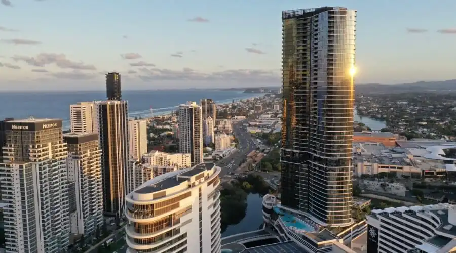  Dorsett Gold Coast building in an aerial shot