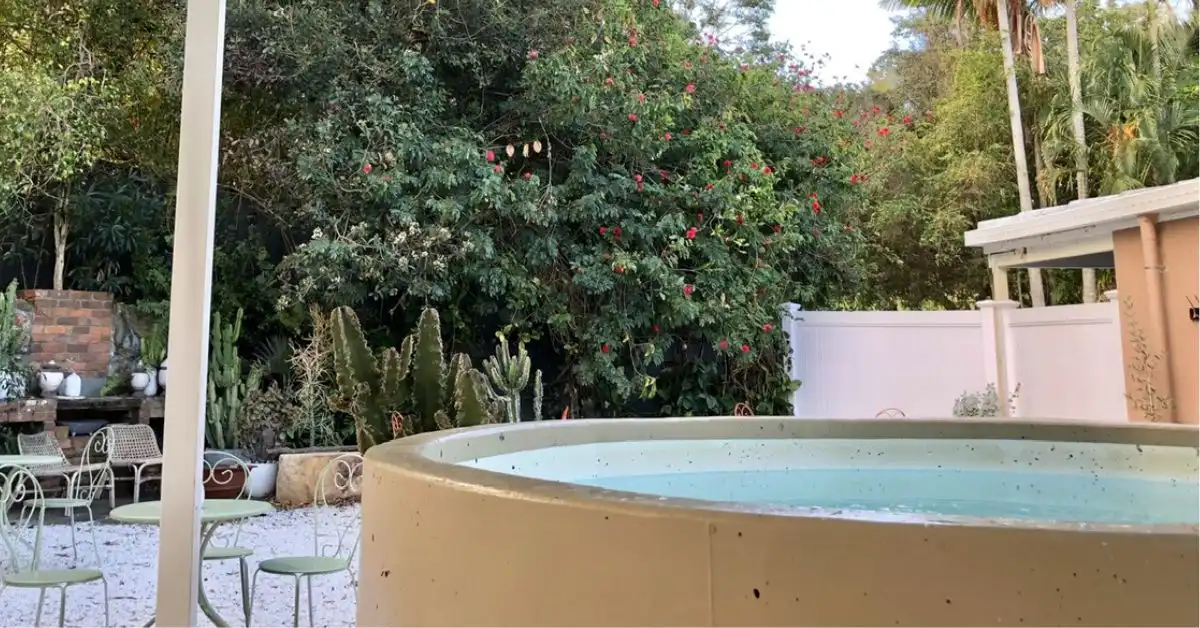 Nature inspired outdoor spa area at Bathhouse at Ground Currumbin