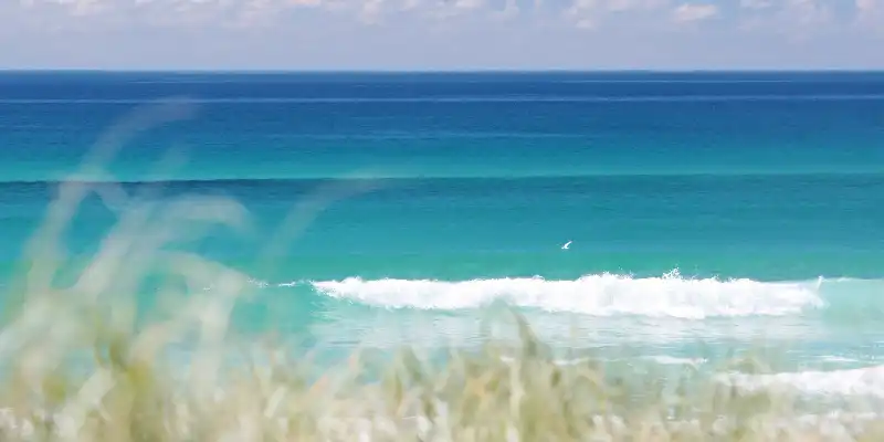 Turquoise waters at the Gold Coast beach.