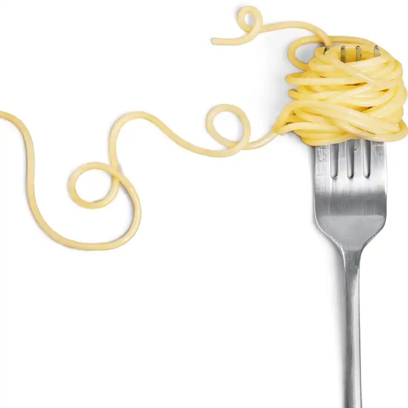 Spaghetti on a fork