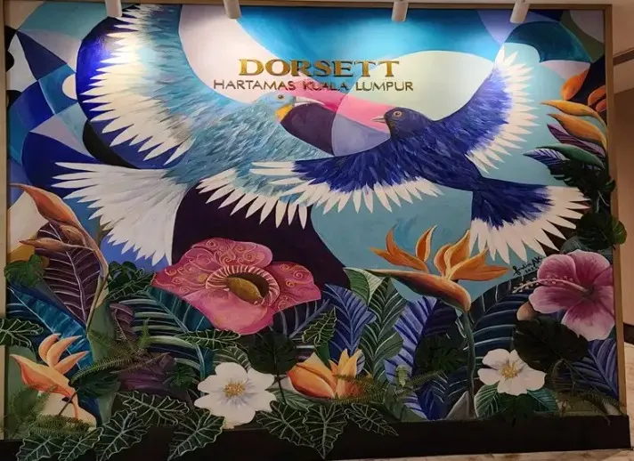 Art mural at Dorsett Hartamas Kuala Lumpur.