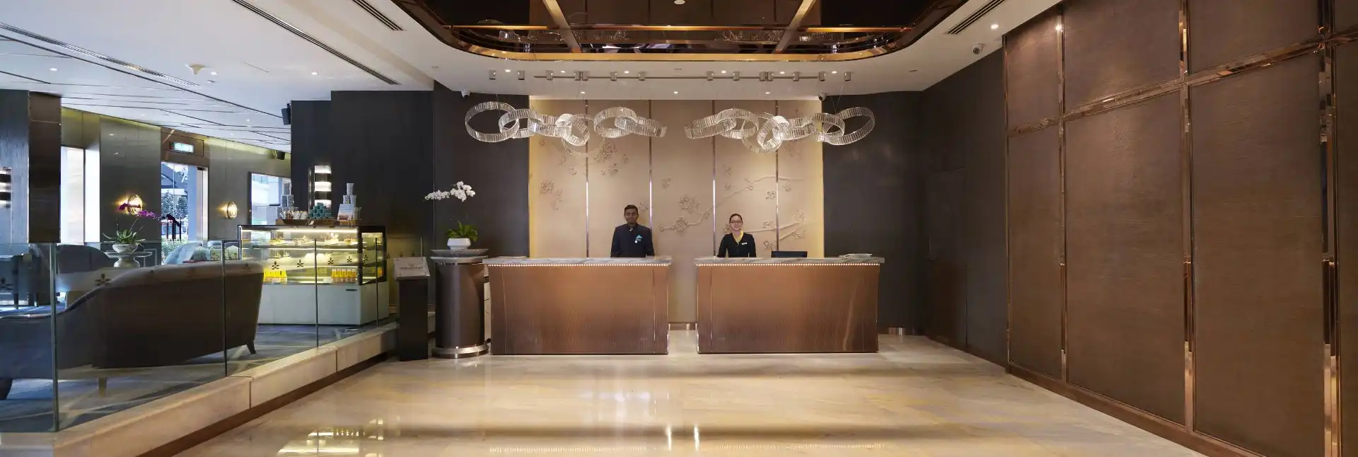 Reception and lobby of Dorsett Kuala Lumpur.