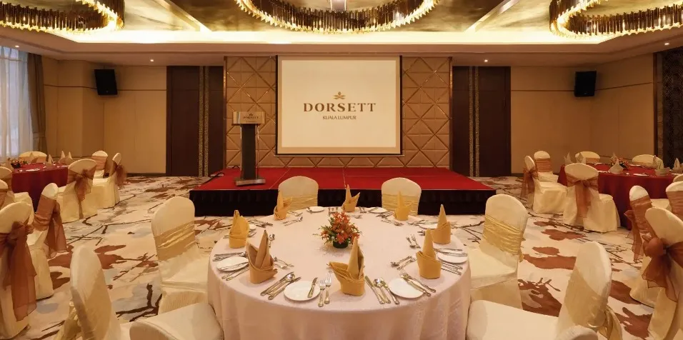 Banquet seating at the Alamanda Room, Dorsett Kuala Lumpur.