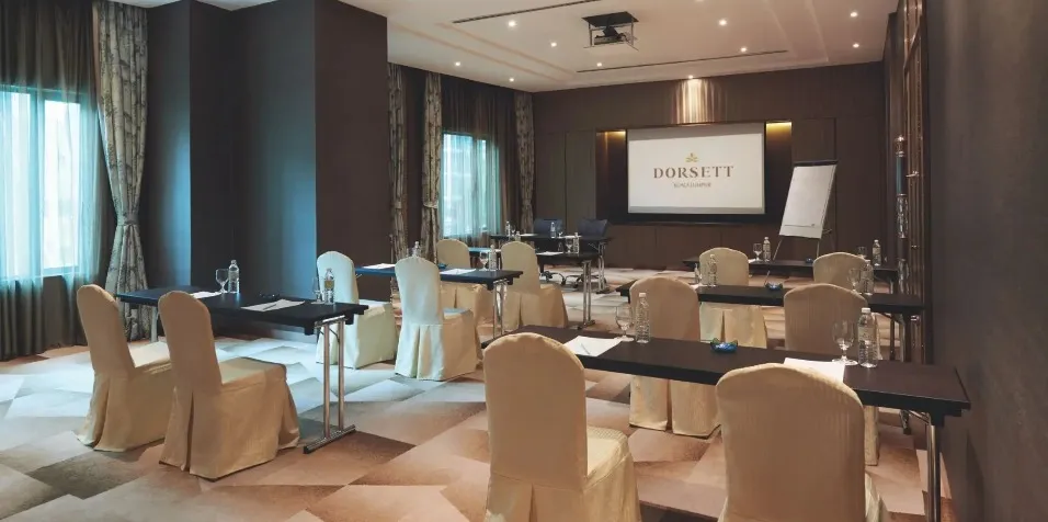 Classroom seating at the Jasmine Room, Dorsett Kuala Lumpur.