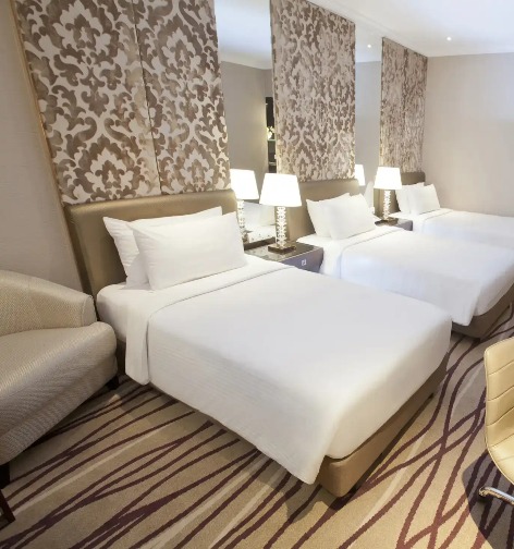 Three single-beds in Dorsett Kuala Lumpur Family Room.