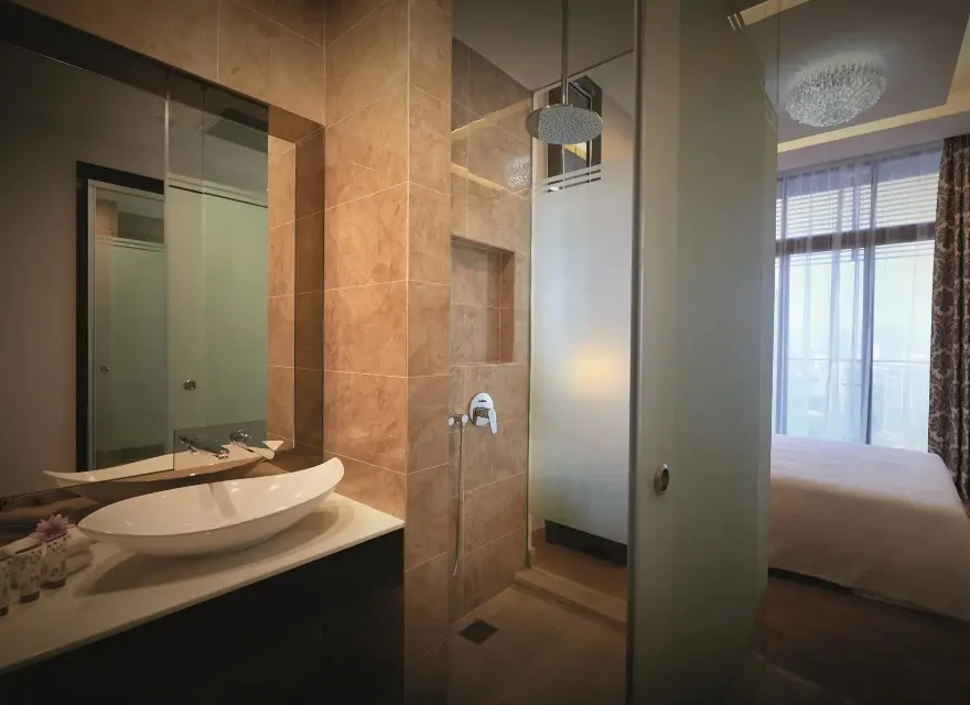 Bathroom shower in Dorsett Kuala Lumpur Two Bedroom Suite.