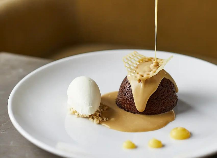 Chocolate toffee pudding at Dorsett Melbourne