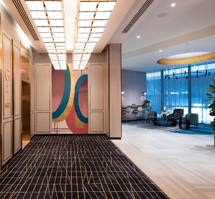 Murals in Dorsett Melbourne lift lobby