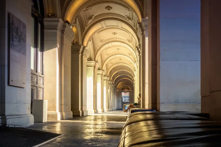 Woman in Melbourne Post Office corridor