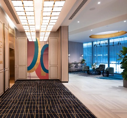 Murals in Dorsett Melbourne lift lobby