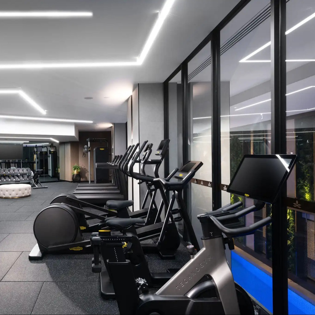 Workout space interior at Dorsett Melbourne