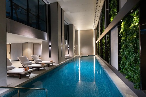 Indoor pool interior at Dorsett Melbourne