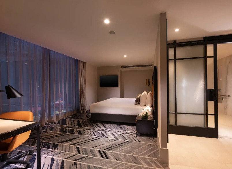 City-view king bed in Dorsett Melbourne Accessible Room