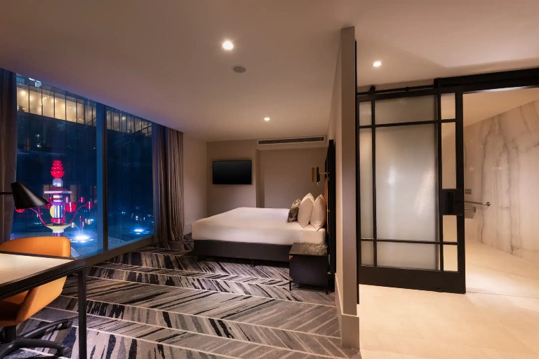 City-view king bed in Dorsett Melbourne Accessible Room