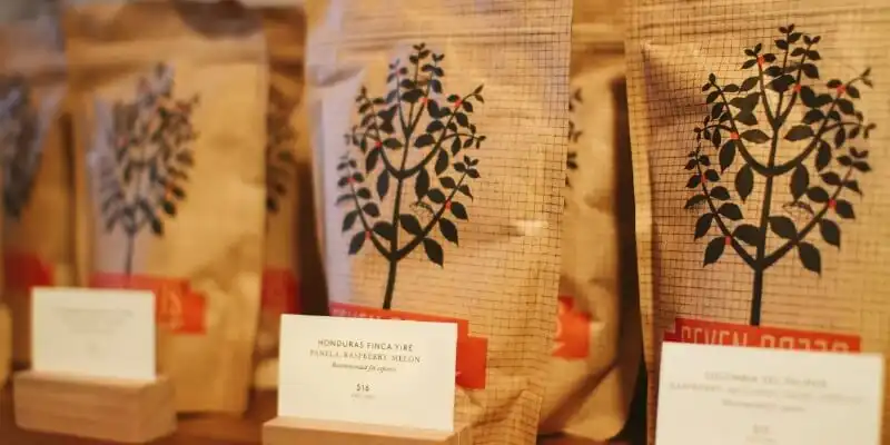 Bags of Seven Seeds coffee