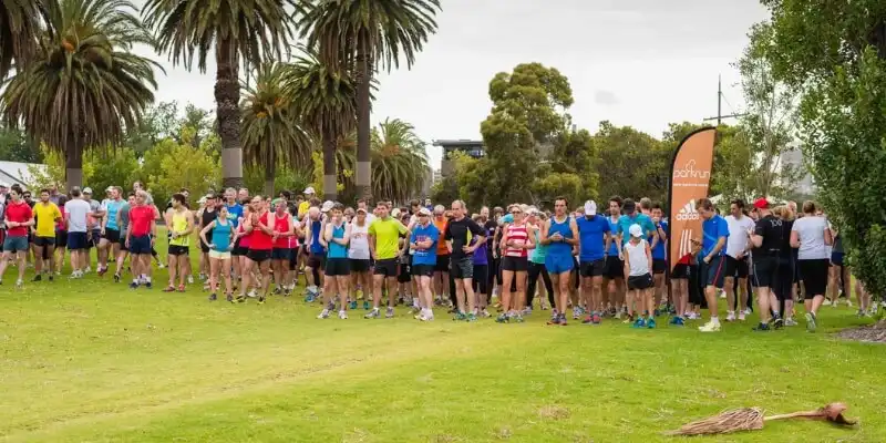 People waiting to start a running event