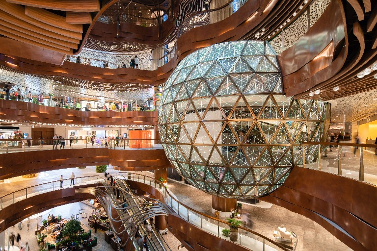 Interior of K11 Musea Shopping Center in Hong Kong