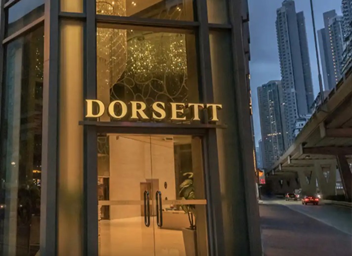 Entrance of the Dorsett Mongkok Hotel in Hong Kong