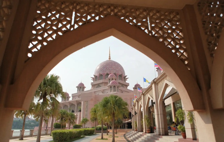 High-angle view of Putra Mosque.