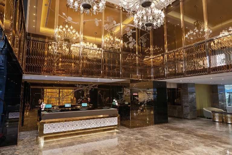 Chandelier at the Dorsett Putrajaya Hotel Lobby.