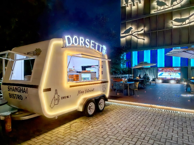 Dorsett Bistro truck outside the Dorsett Shanghai Hotel.