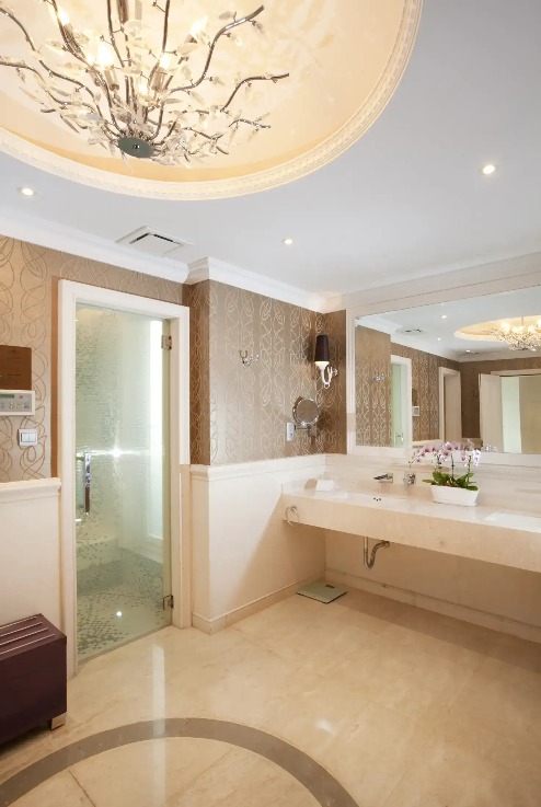 Sink and vanity in the Dorsett Shanghai Chairman Suite Bathroom.