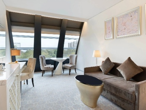 The living room of Dorsett Suite at Dorsett Shephrd Bush London