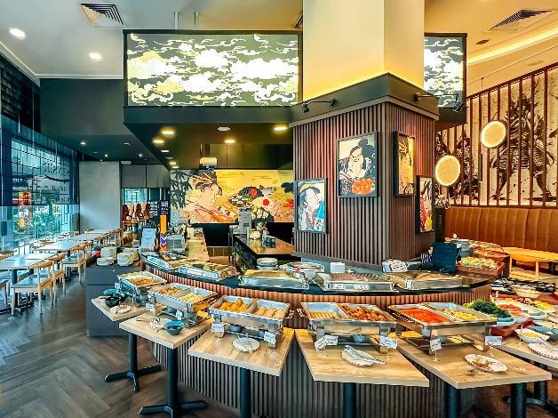 A breakfast buffet spread at Dorsett Singapore.