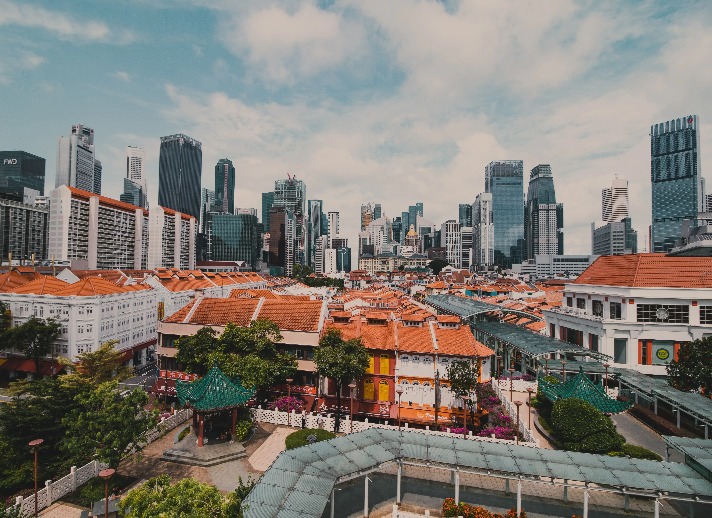 A cityscape view near the Dorsett Singapore Hotel in Chinatown.