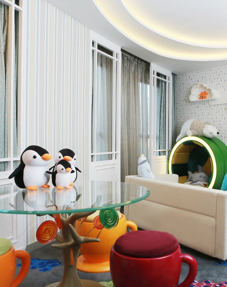 Interior of Ocean Suite at Dorsett Wanchai with ocean themed toys