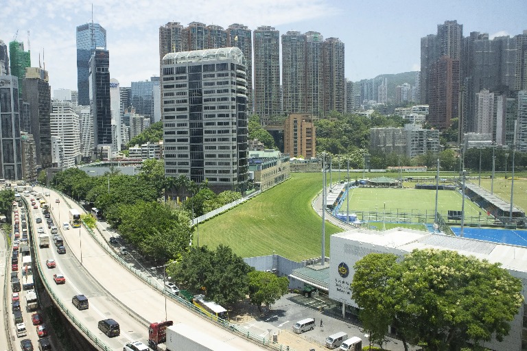 Causeway Bay city and Happy Valley Racecourse near Dorsett Wanchai