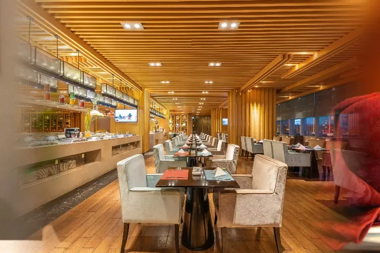 Composite image of dining seatings in Dorsett Wuhan Hotel. 