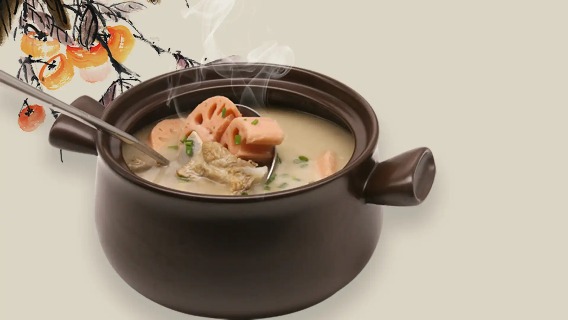 Soup served in a soup bowl.