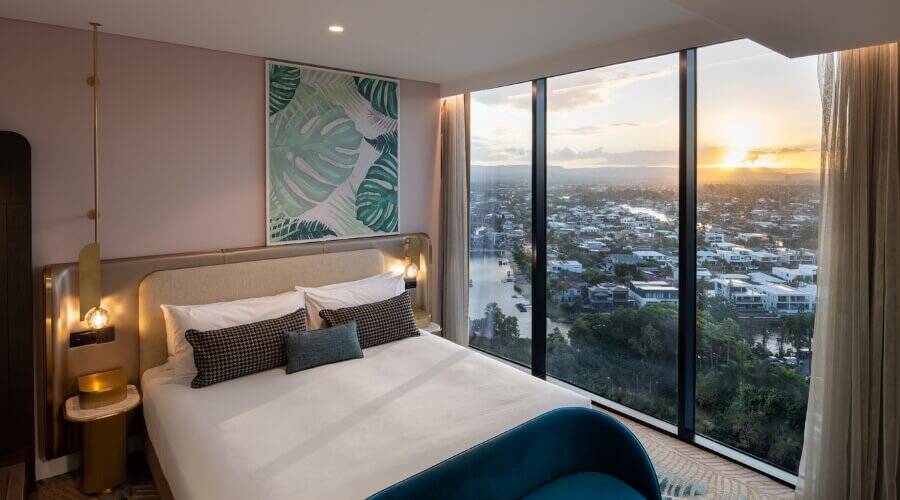 Dorsett hotel room with a view of the Gold Coast